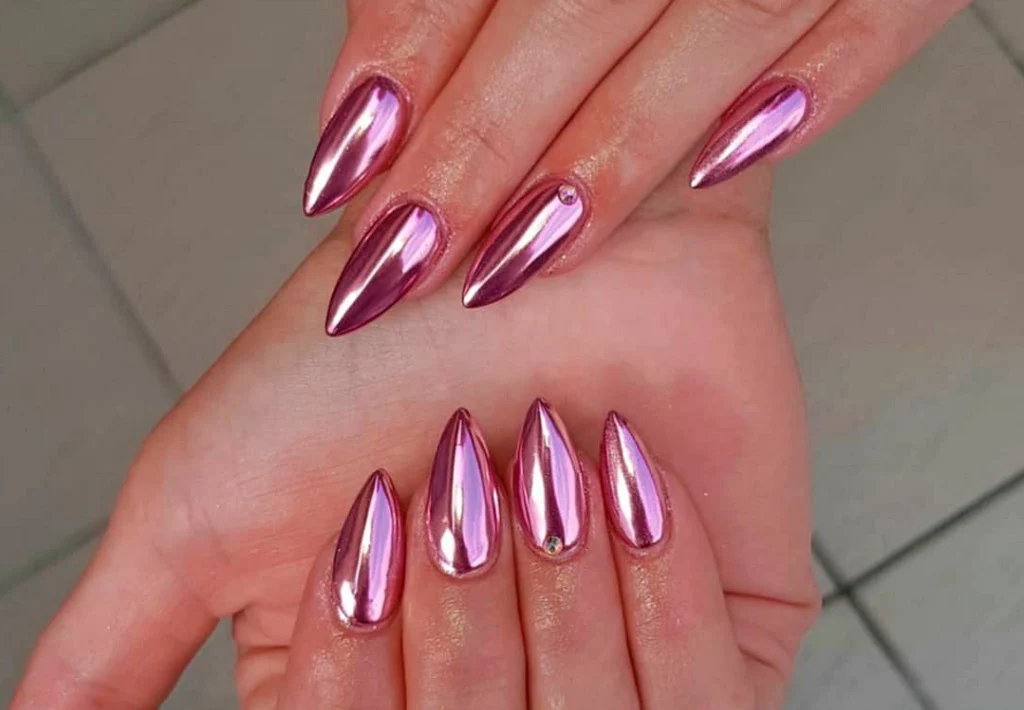 Pink Chrome Nails