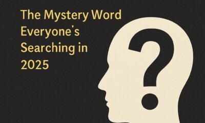 Digital graphic featuring the bold text ‘What Is Hitaar?’ with a subtitle ‘The Mystery Word Everyone’s Searching in 2025’ on a dark background. A large cream-colored silhouette of a head contains a question mark, symbolizing mystery and curiosity.